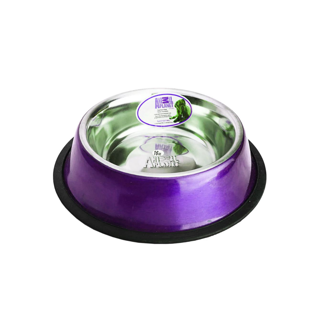 Plato De Acero inoxidable 16 Oz Morado