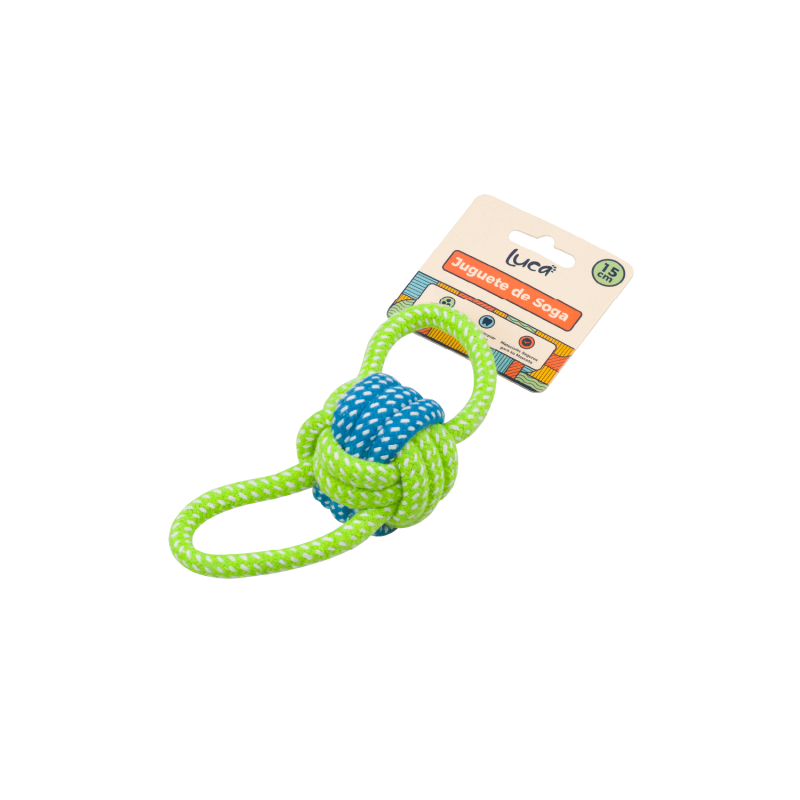 Luca – Juguete de Soga Bola y Doble Agarre 15 cm