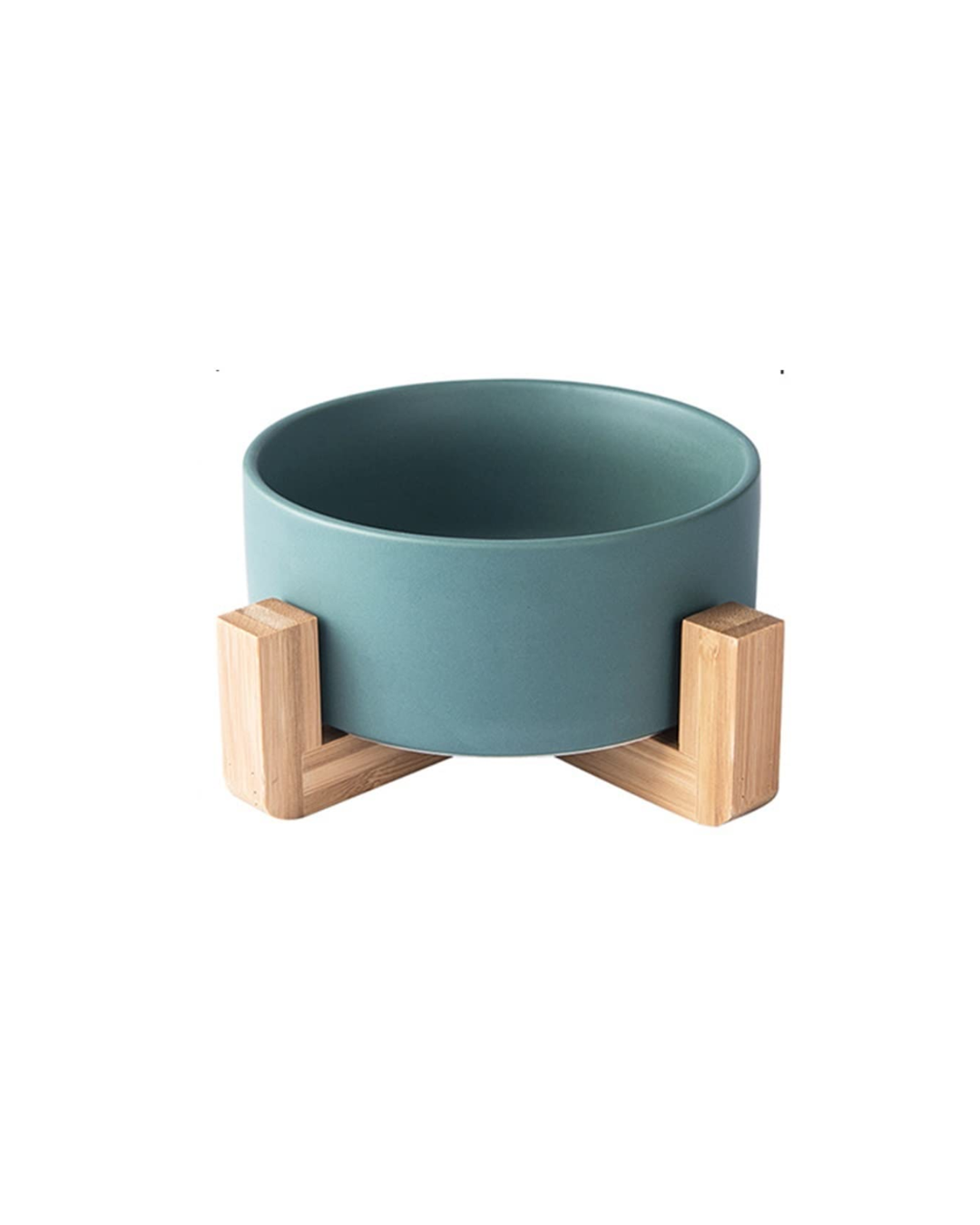 Plato de Cerámica Liso con Base de Madera