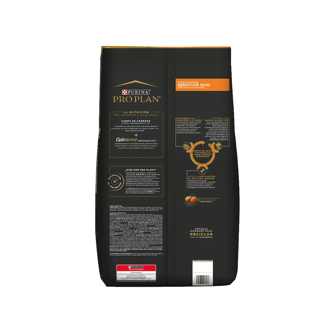 Pro Plan Adulto Sensitive Skin Cordero Todas las Razas