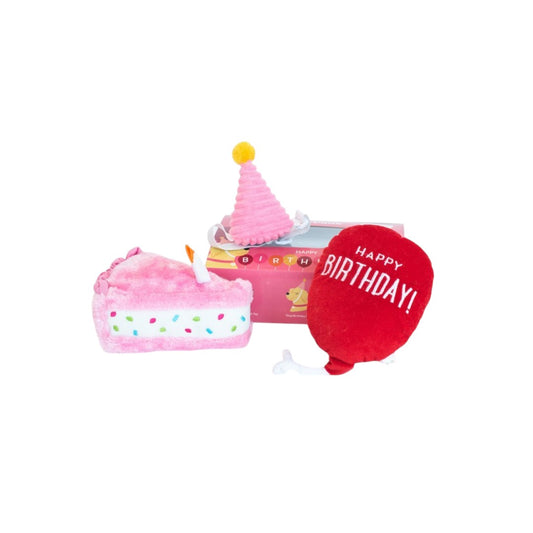 Caja de cumpleaños rosada para perros