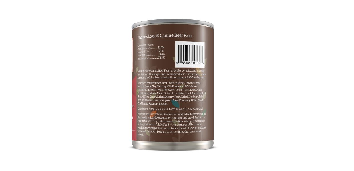 Alimento Enlatado para Perro de Res Nature’s Logic