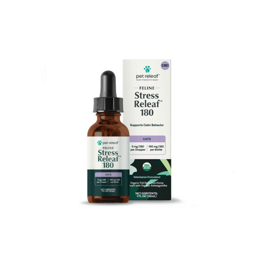 Pet Releaf – Feline Stress Releaf Hemp Oil Organic CBD 180