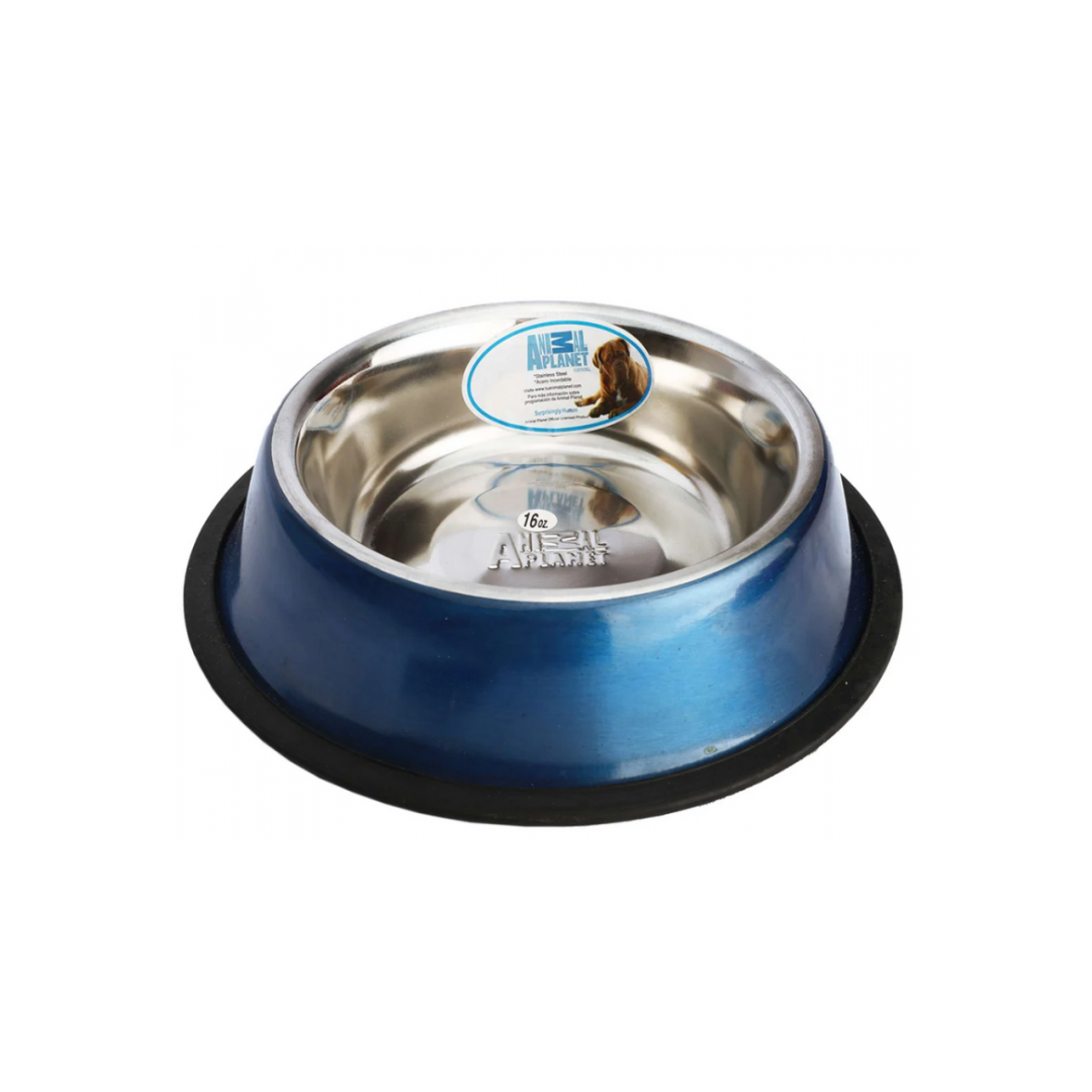 Plato azul de acero inoxidable 16 oz