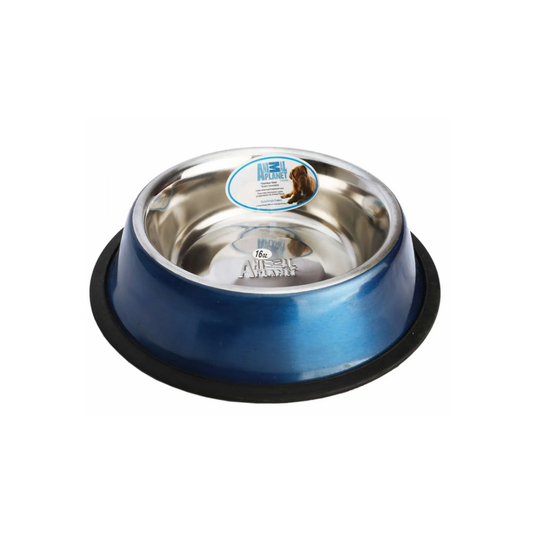 Plato azul de acero inoxidable 16 oz