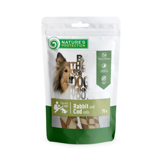 Snack Conejo y Bacalao Natures Protection 75 g