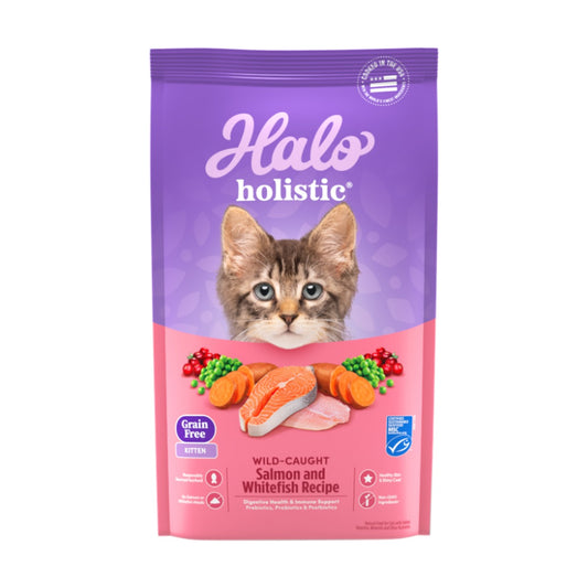 Halo Holistic – Gatito Sin Granos Salmón y Pescado Blanco 1,36 kg