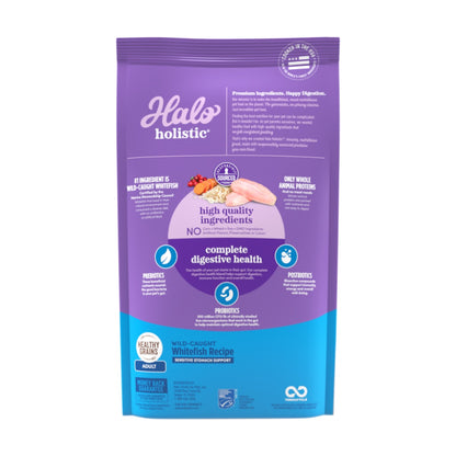 Halo Holistic – Estómago Sensible Pescado Blanco con Granos Saludables 1,36 kg