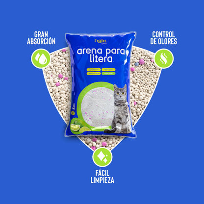 Arena para Gato 4kg - Limón - Hola Pets