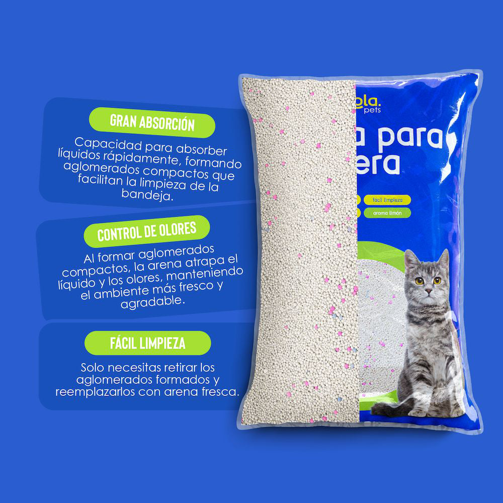 Arena para Gato 4kg - Limón - Hola Pets