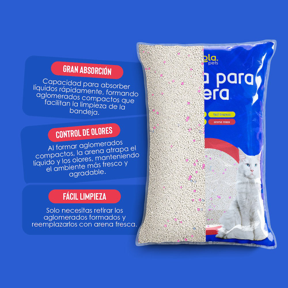 Arena para Gato 4kg - Rosa - Hola Pets
