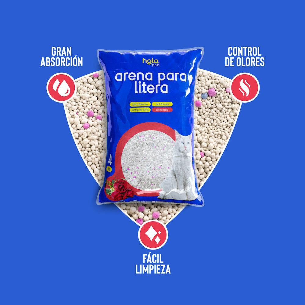 Arena para Gato 4kg - Rosa - Hola Pets