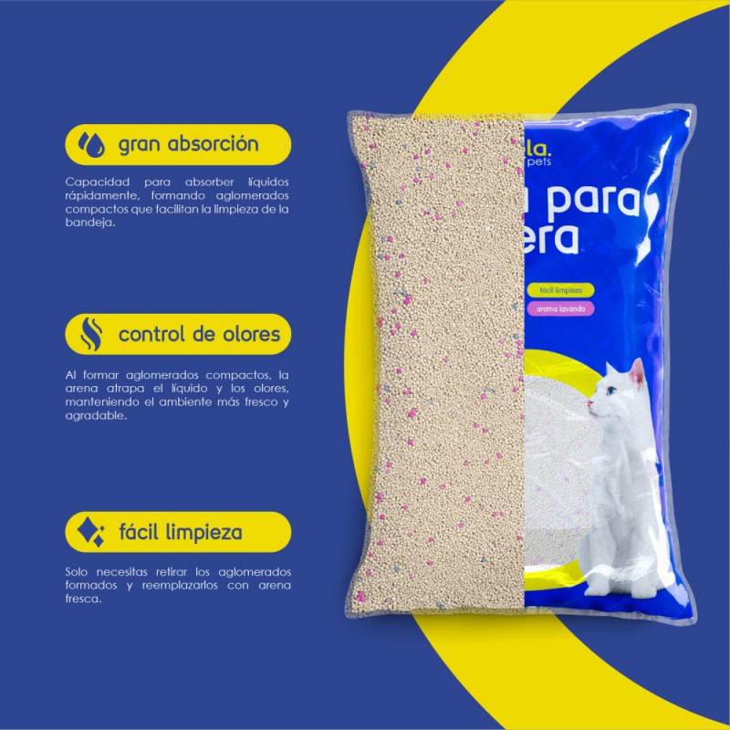 Arena para Gato 4kg - Sin Aroma - Hola Pets
