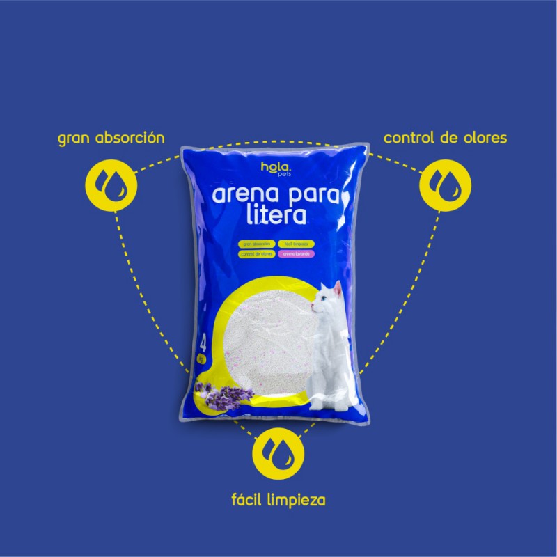 Arena para Gato 4kg - Sin Aroma - Hola Pets