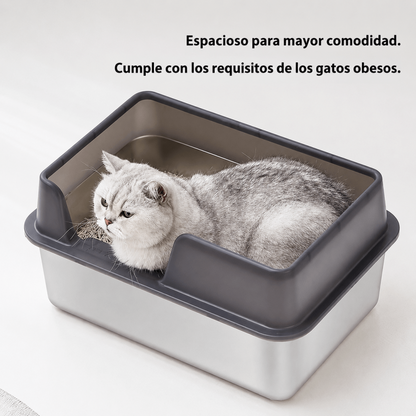 Arenero de Acero Inoxidable con Bordes Altos