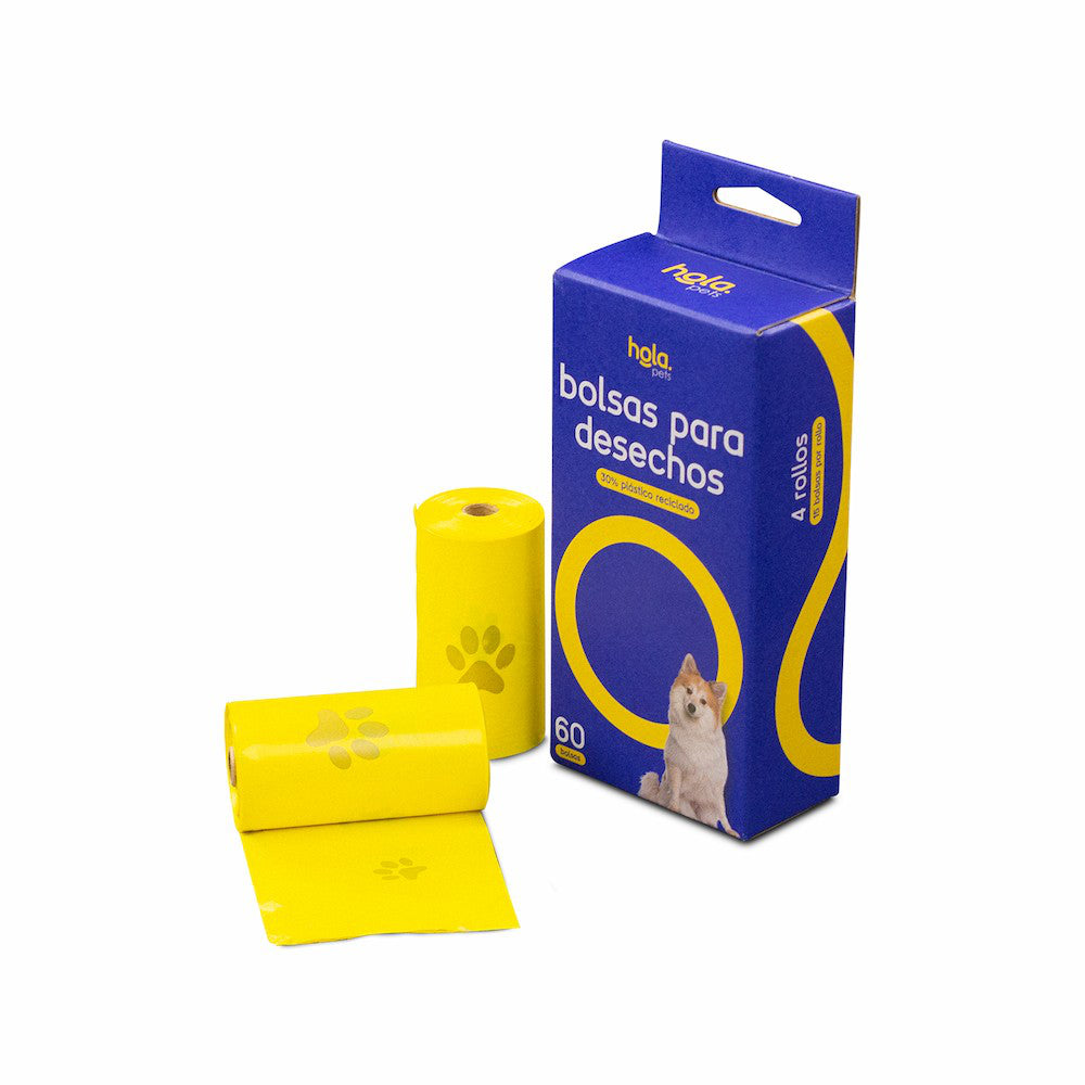 Hola Pets – Bolsas para Desechos 4 Rollos (60 bolsas)