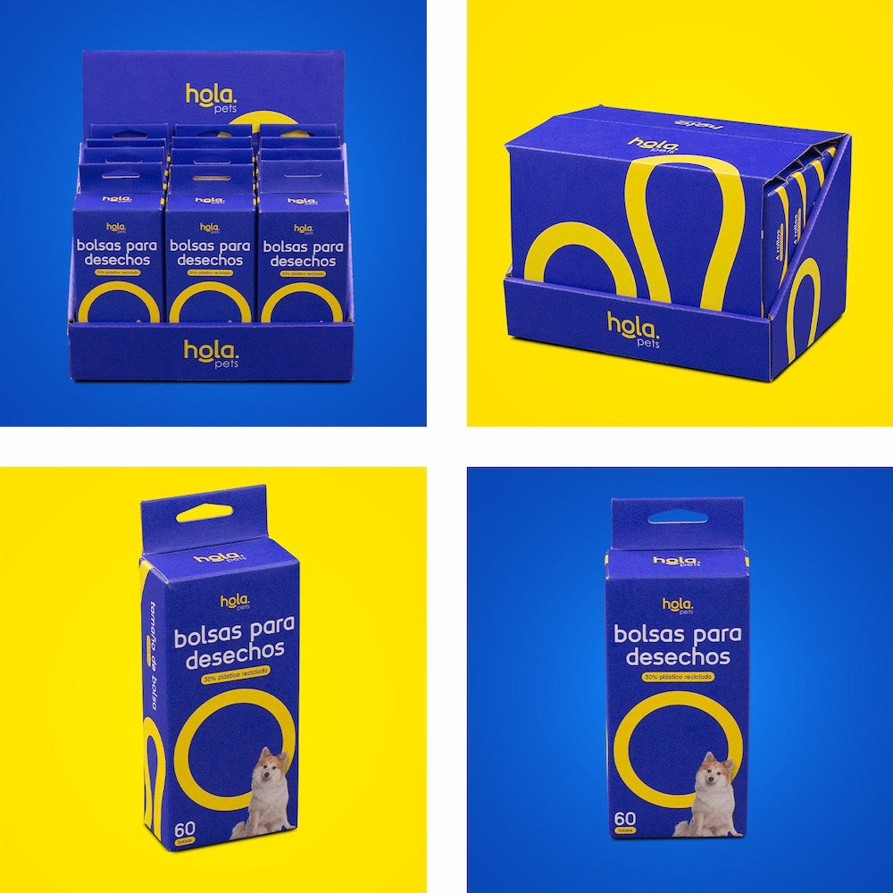 Hola Pets – Bolsas para Desechos 4 Rollos (60 bolsas)