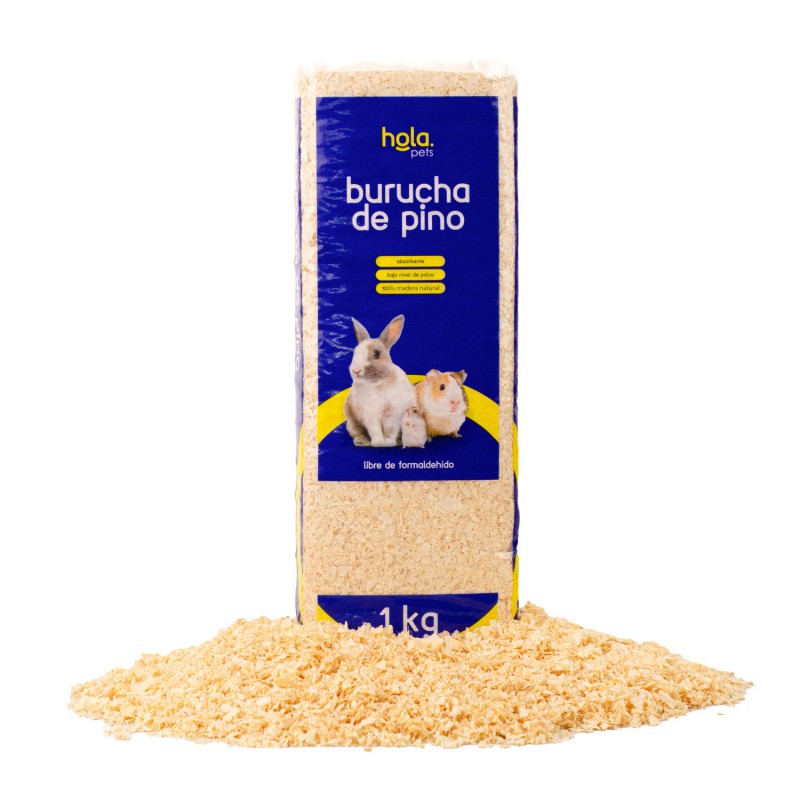Hola Pets – Burucha de Pino Natural Pack de 24 × 1 kg