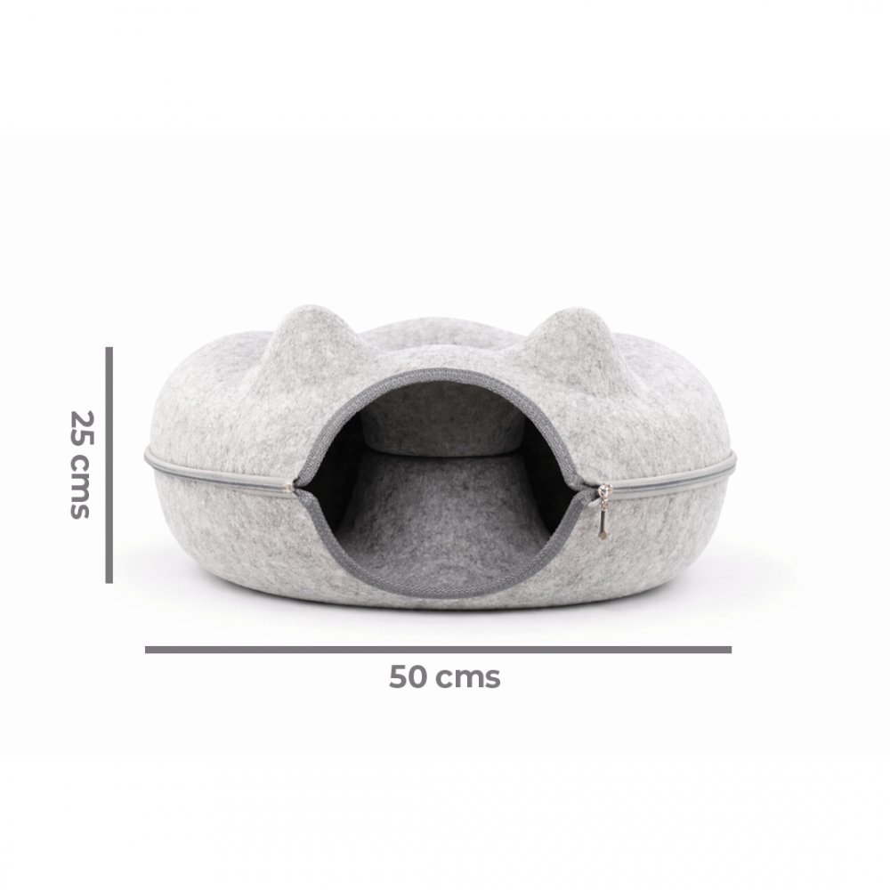 Cama Cueva 360° para Gato – Diseño Orejitas