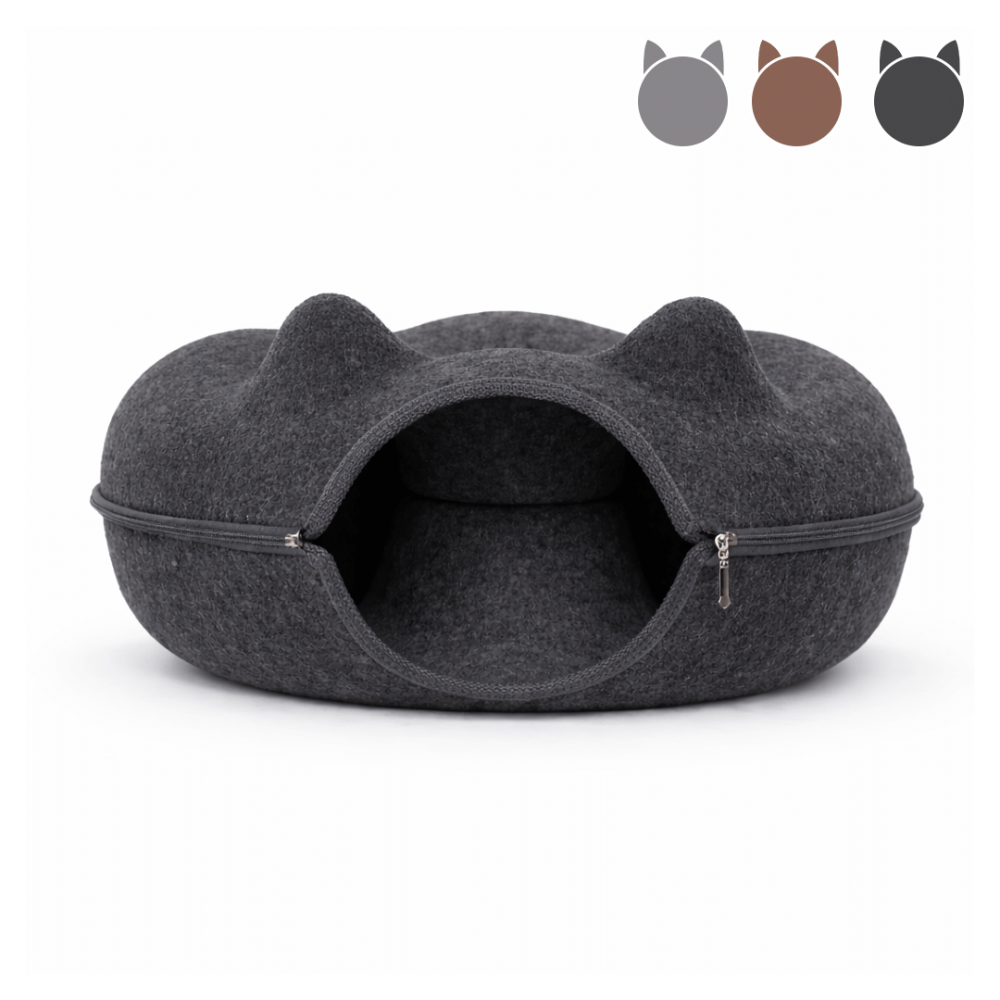 Cama Cueva 360° para Gato – Diseño Orejitas