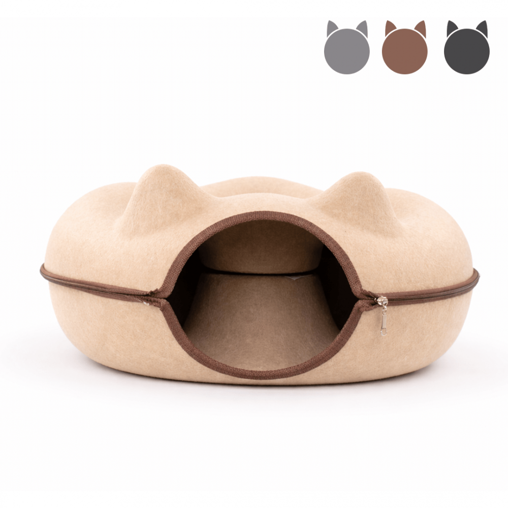Cama Cueva 360° para Gato – Diseño Orejitas