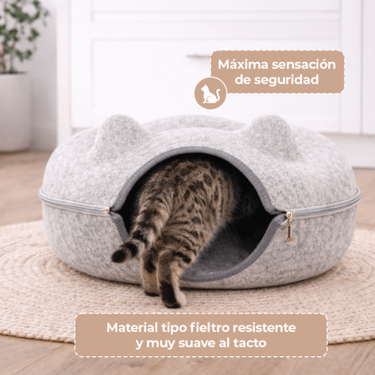 Cama Cueva 360° para Gato – Diseño Orejitas