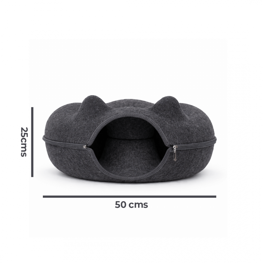 Cama Cueva 360° para Gato – Diseño Orejitas