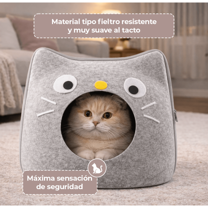 Cama Cueva Gatito con Carita