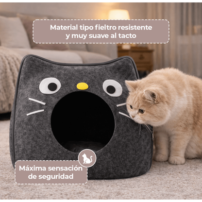 Cama Cueva Gatito con Carita