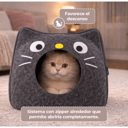 Cama Cueva Gatito con Carita