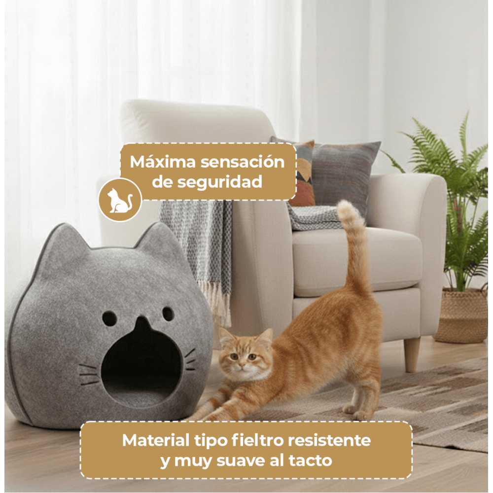 Cama Cueva para Gato – Refugio Cerrado