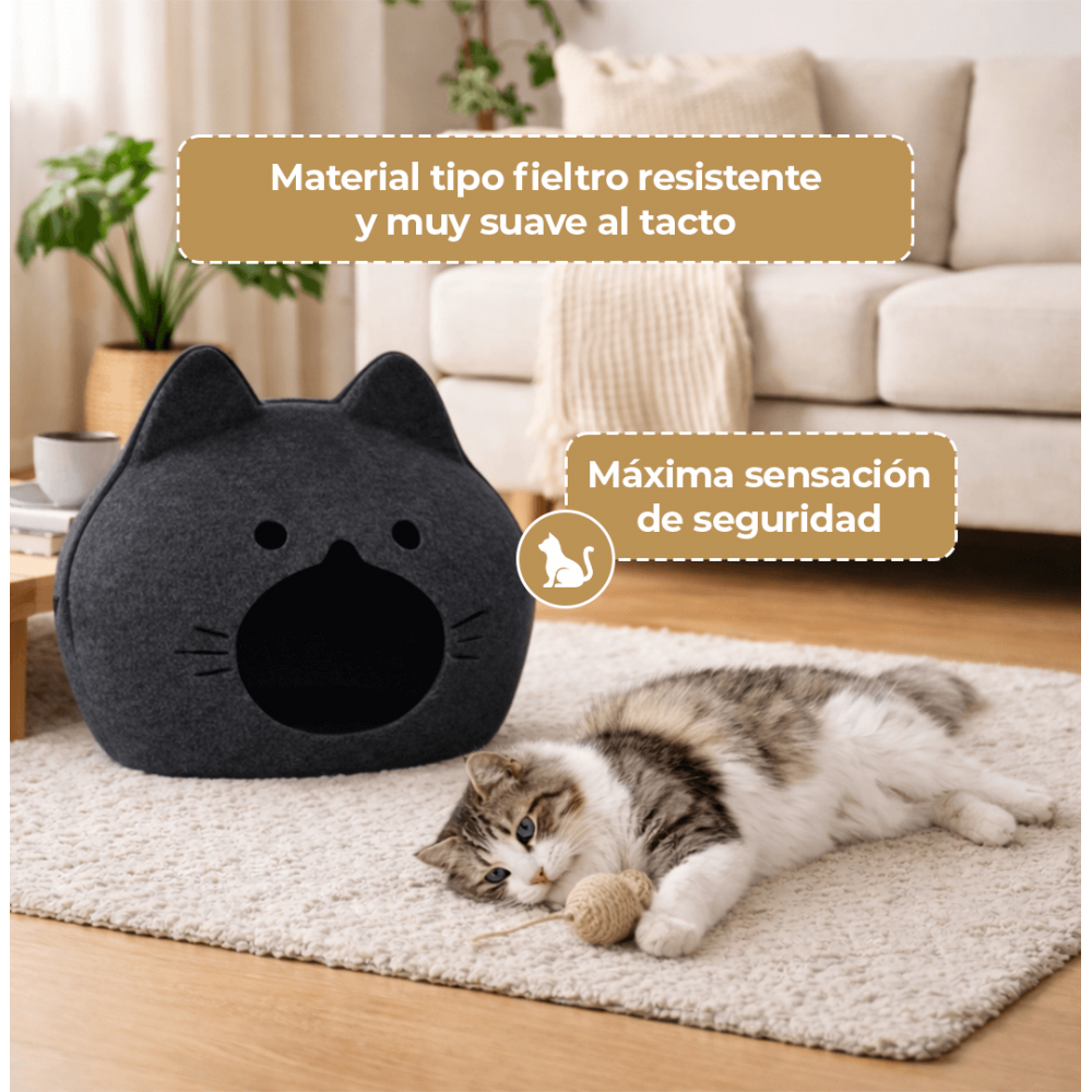 Cama Cueva para Gato – Refugio Cerrado