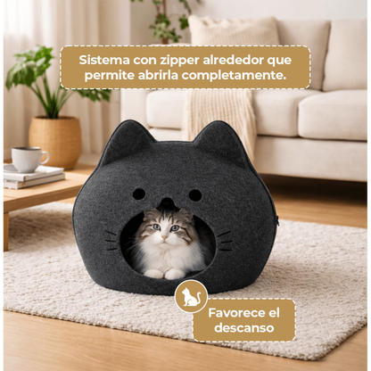 Cama Cueva para Gato – Refugio Cerrado