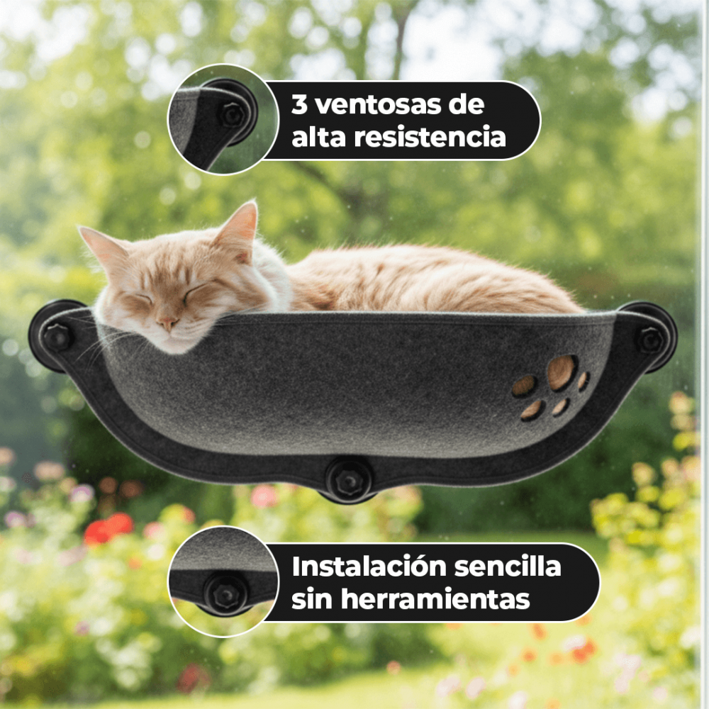 Cama Flotante de Ventana para Gato