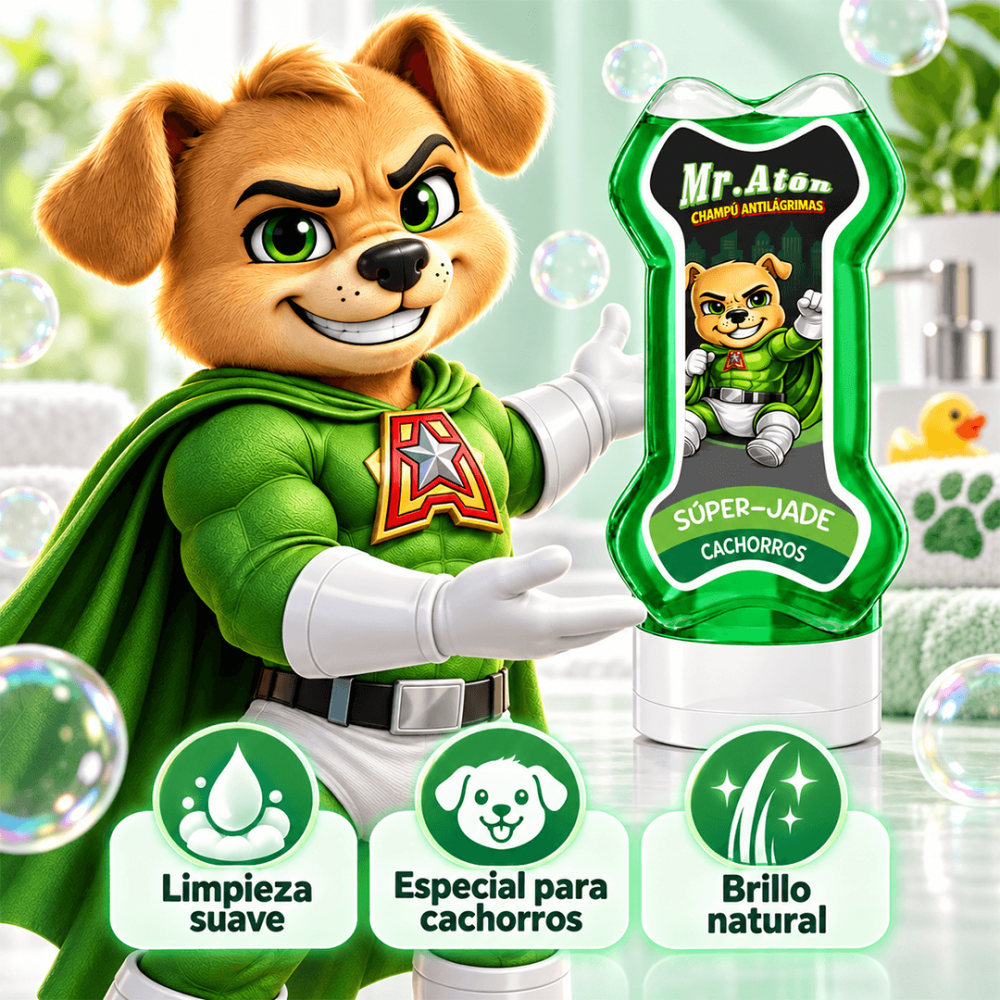 Mr. Atón – Champú Antilágrimas para Cachorros Súper Jade