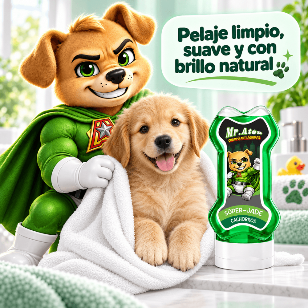 Mr. Atón – Champú Antilágrimas para Cachorros Súper Jade