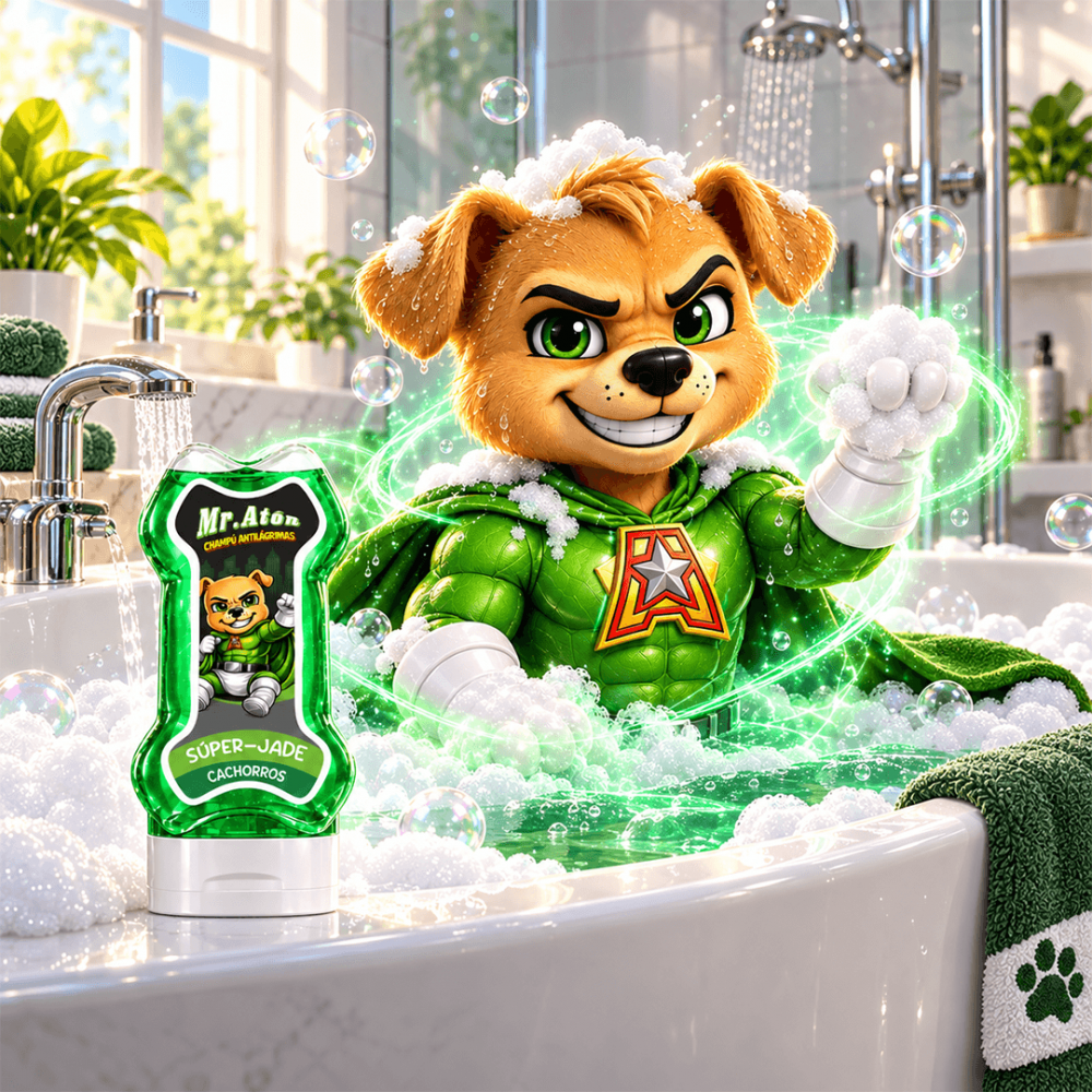 Mr. Atón – Champú Antilágrimas para Cachorros Súper Jade
