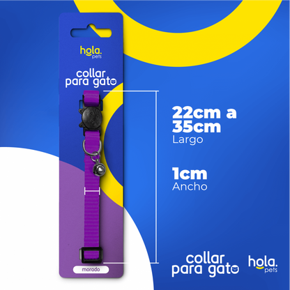 Hola Pets – Collar para Gato con Hebilla de Seguridad