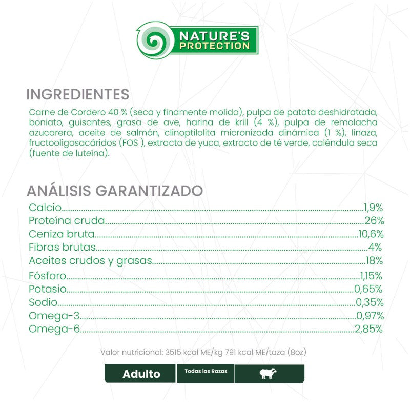 Nature's Protection – Perro Adulto Cordero Pelaje Rojo