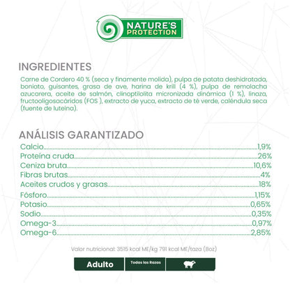 Nature's Protection – Perro Adulto Cordero Pelaje Rojo