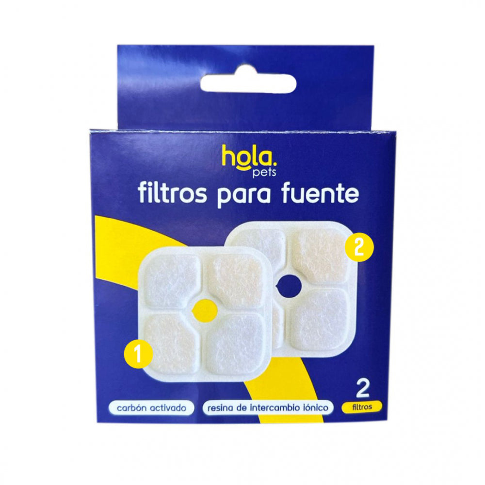 Hola Pets – Filtro para Fuente de Agua para Gato 2 Unidades