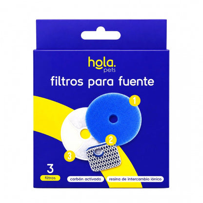Hola Pets – Filtro Triple para Fuente de Agua de Acero Inoxidable