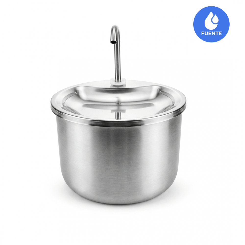 Fuente de Agua 2 L de Acero Inoxidable
