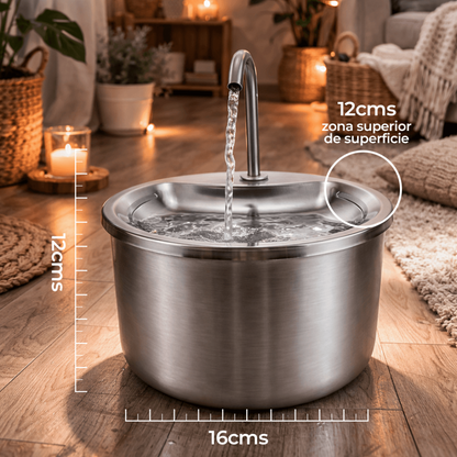 Fuente de Agua 2 L de Acero Inoxidable