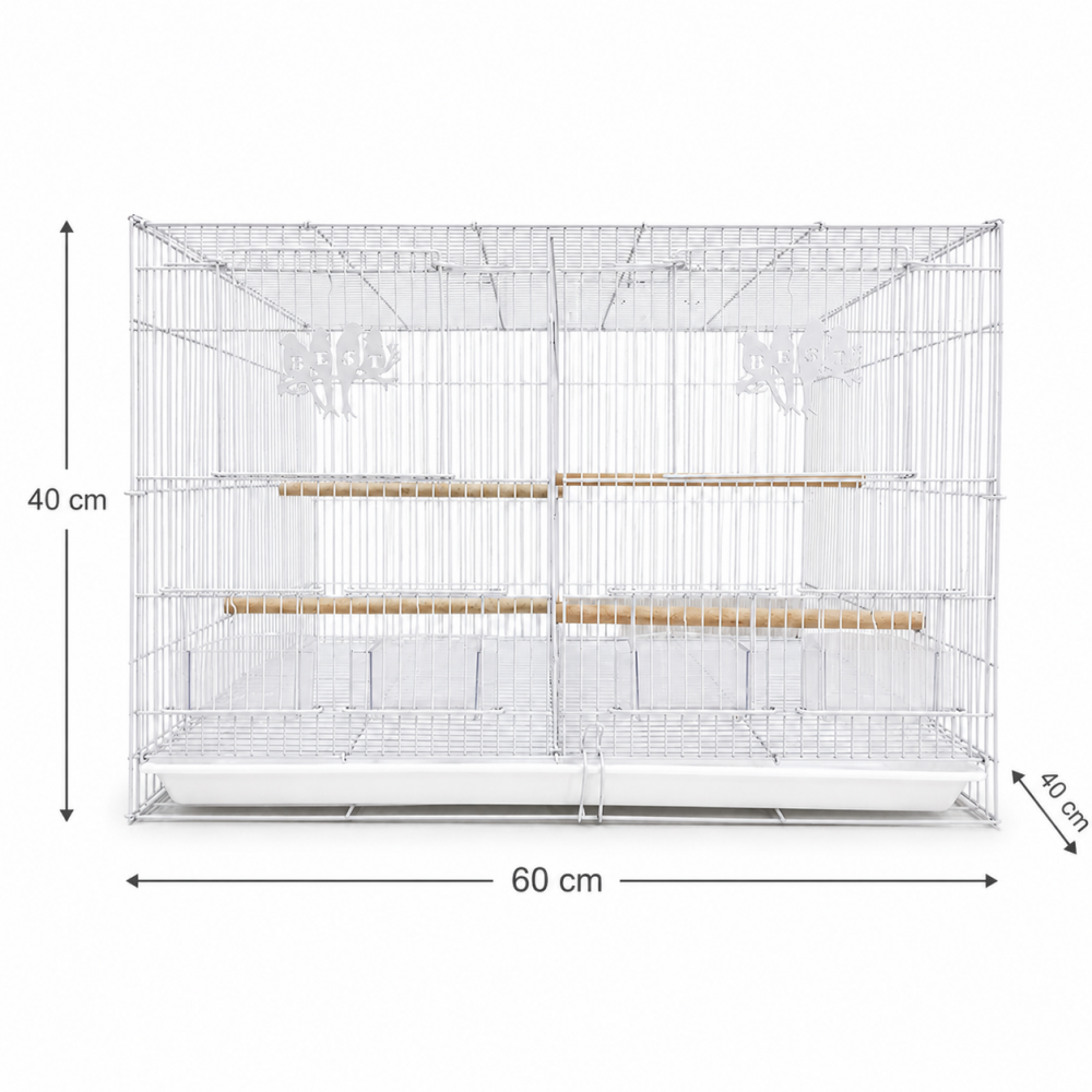 Jaula Doble Rectangular para Aves – 60 × 40 × 40 cm