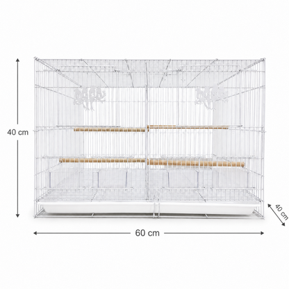 Jaula Doble Rectangular para Aves – 60 × 40 × 40 cm