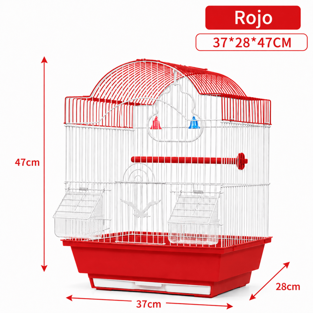 Jaula para Aves Techo Arqueado Alto – 37 × 28 × 47 cm