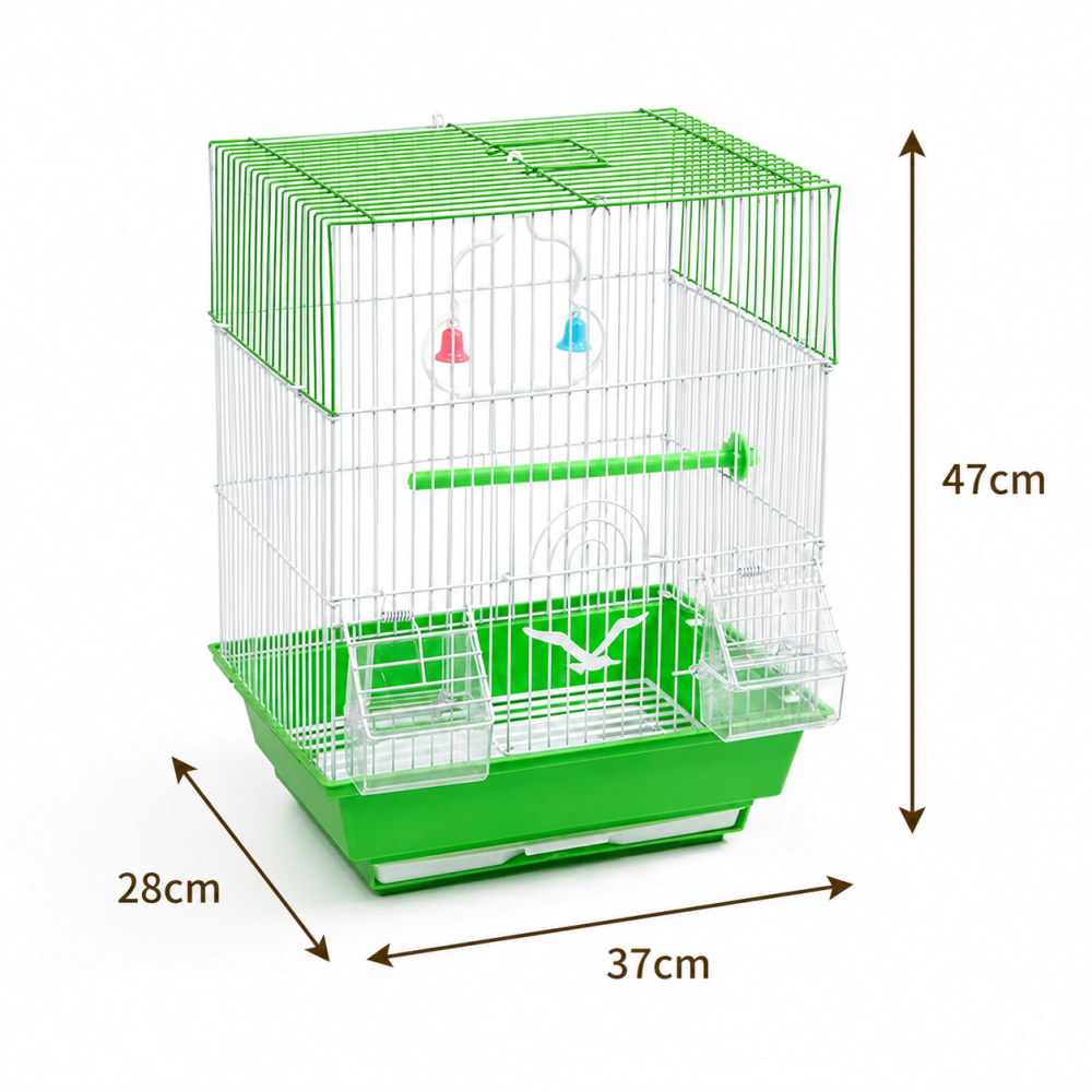 Jaula Rectangular para Aves – 37 × 28 × 47 cm