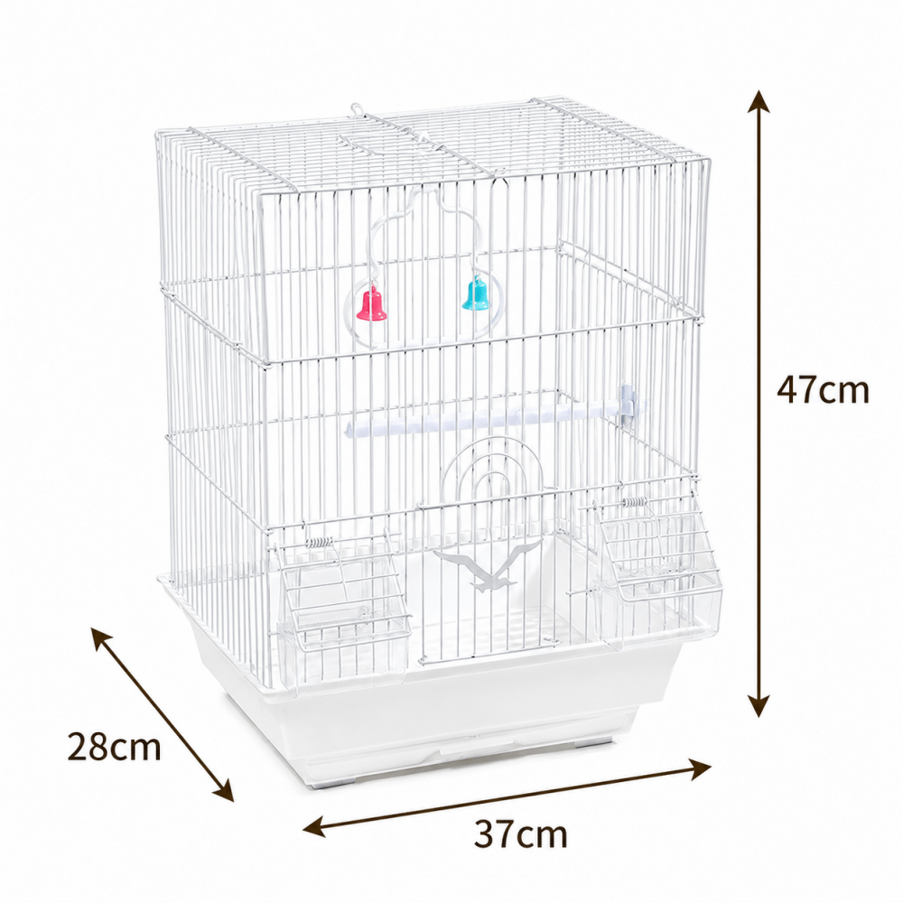 Jaula Rectangular para Aves – 37 × 28 × 47 cm