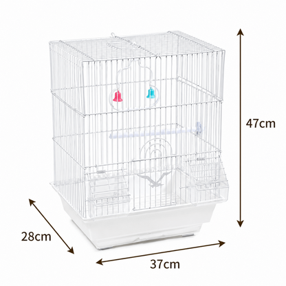 Jaula Rectangular para Aves – 37 × 28 × 47 cm